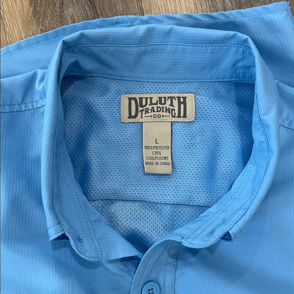Duluth Trading Blue Long Sleeve Button-Up Shirt 35% Coolplus - Picture 16 of 16